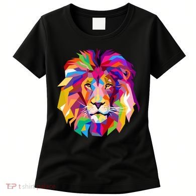 Elegant Colorful Cool Lion Head Women's T-Shirt