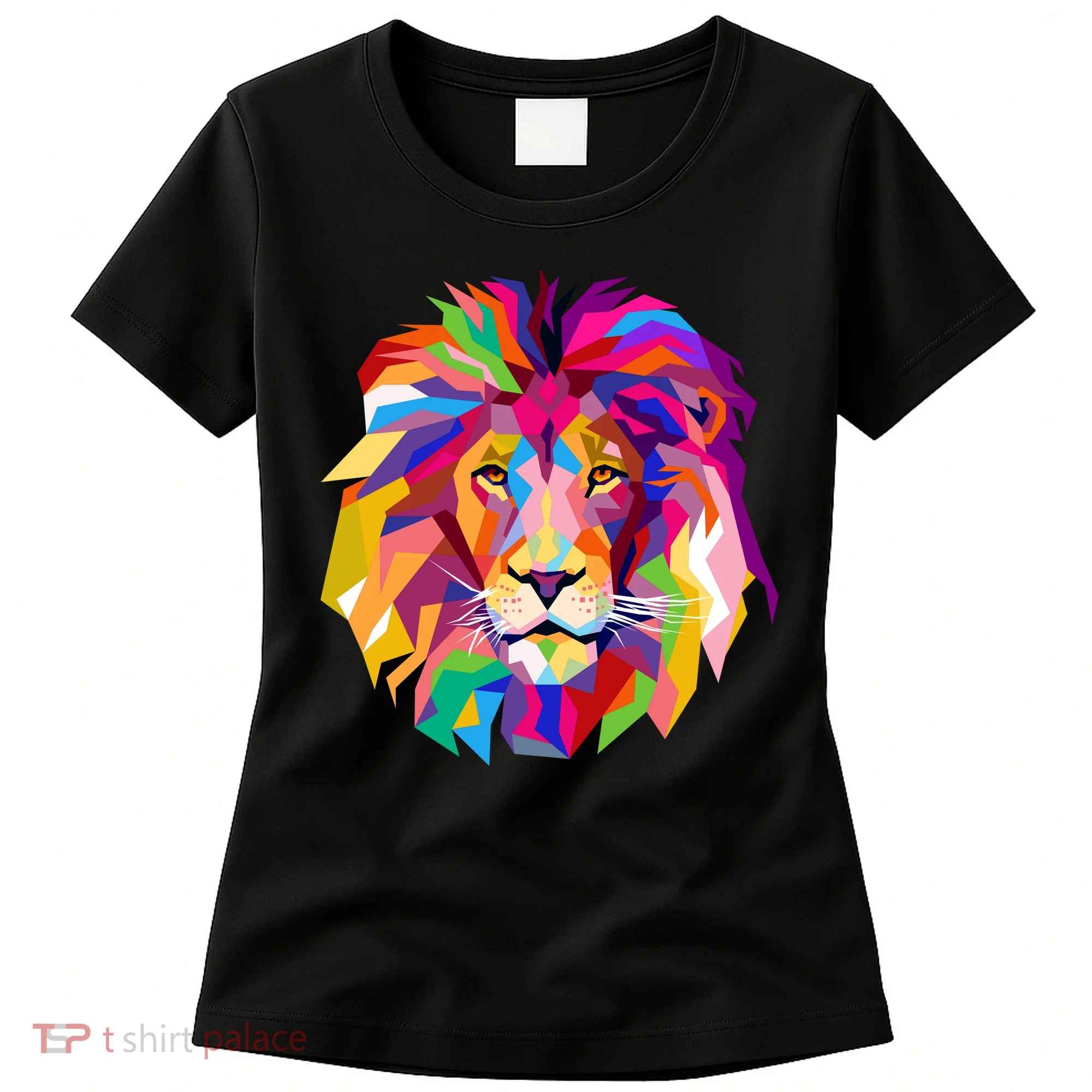 Elegant Colorful Cool Lion Head Women's T-Shirt