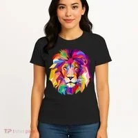 Elegant Colorful Cool Lion Head Women's T-Shirt thumb 4