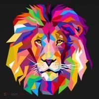 Elegant Colorful Cool Lion Head Women's T-Shirt thumb 6