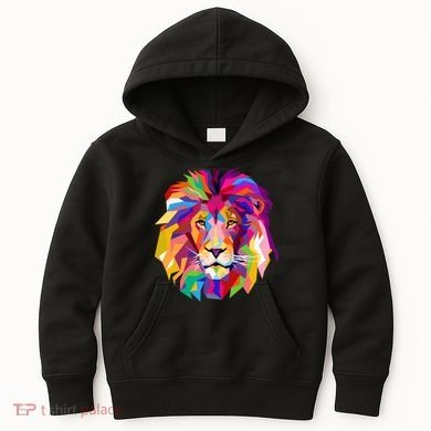 Elegant Colorful Cool Lion Head Kids Hoodie