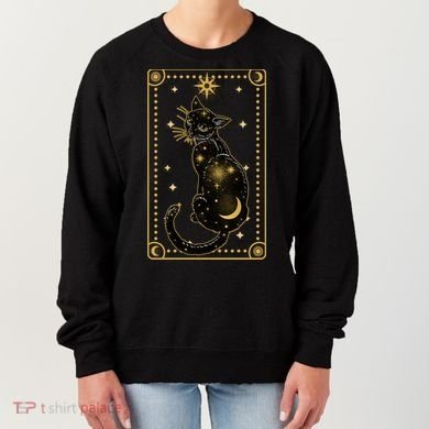Elegant Galaxy Tarot Card Cat Women's Sweatshirt