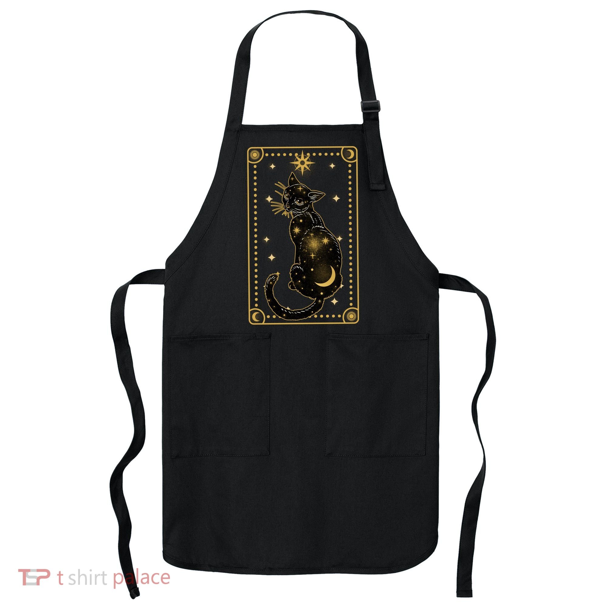 Elegant Galaxy Tarot Card Cat Apron