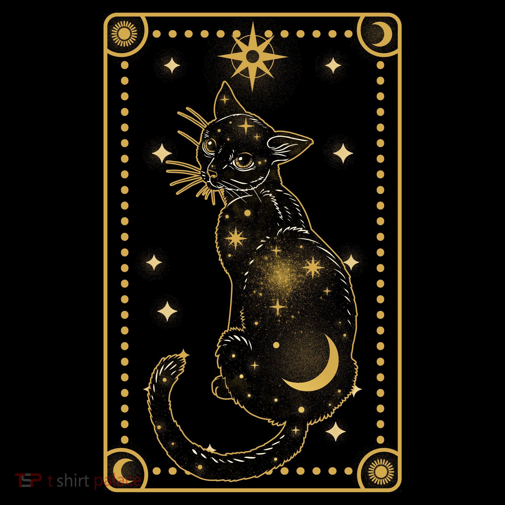 Elegant Galaxy Tarot Card Cat Apron