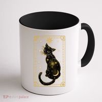 Elegant Galaxy Tarot Card Cat Coffee Mug thumb 1
