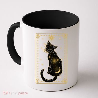 Elegant Galaxy Tarot Card Cat Coffee Mug