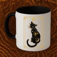 Elegant Galaxy Tarot Card Cat Coffee Mug thumb 2