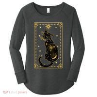Elegant Galaxy Tarot Card Cat Women's Perfect Tri Tunic Long Sleeve Shirt thumb 0