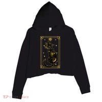Elegant Galaxy Tarot Card Cat Crop Fleece Hoodie thumb 0