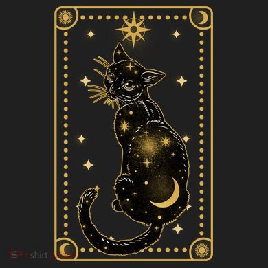 Elegant Galaxy Tarot Card Cat Urban Oversized Heavyweight T-Shirt