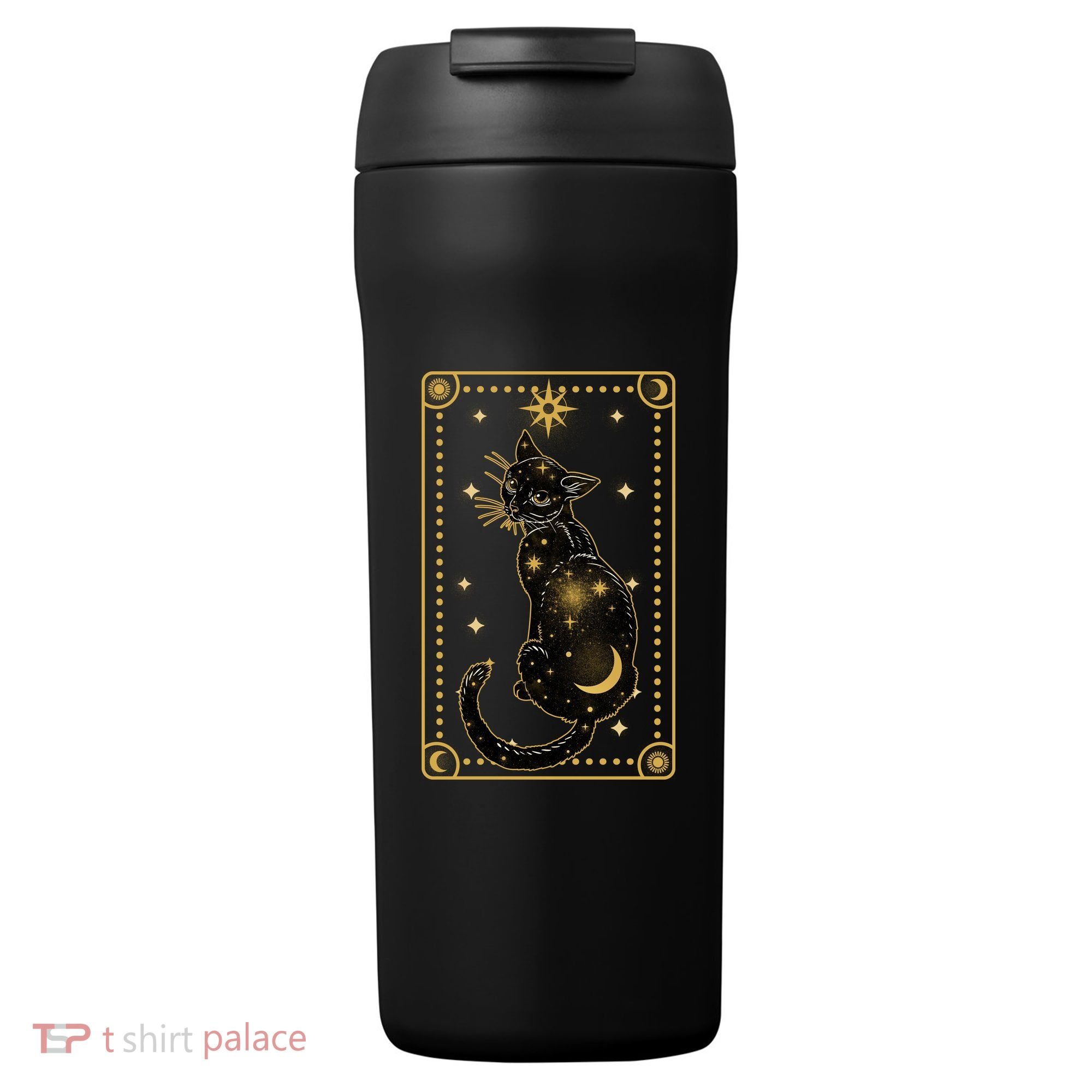 Elegant Galaxy Tarot Card Cat 24oz Duet Stainless Steel Tumbler