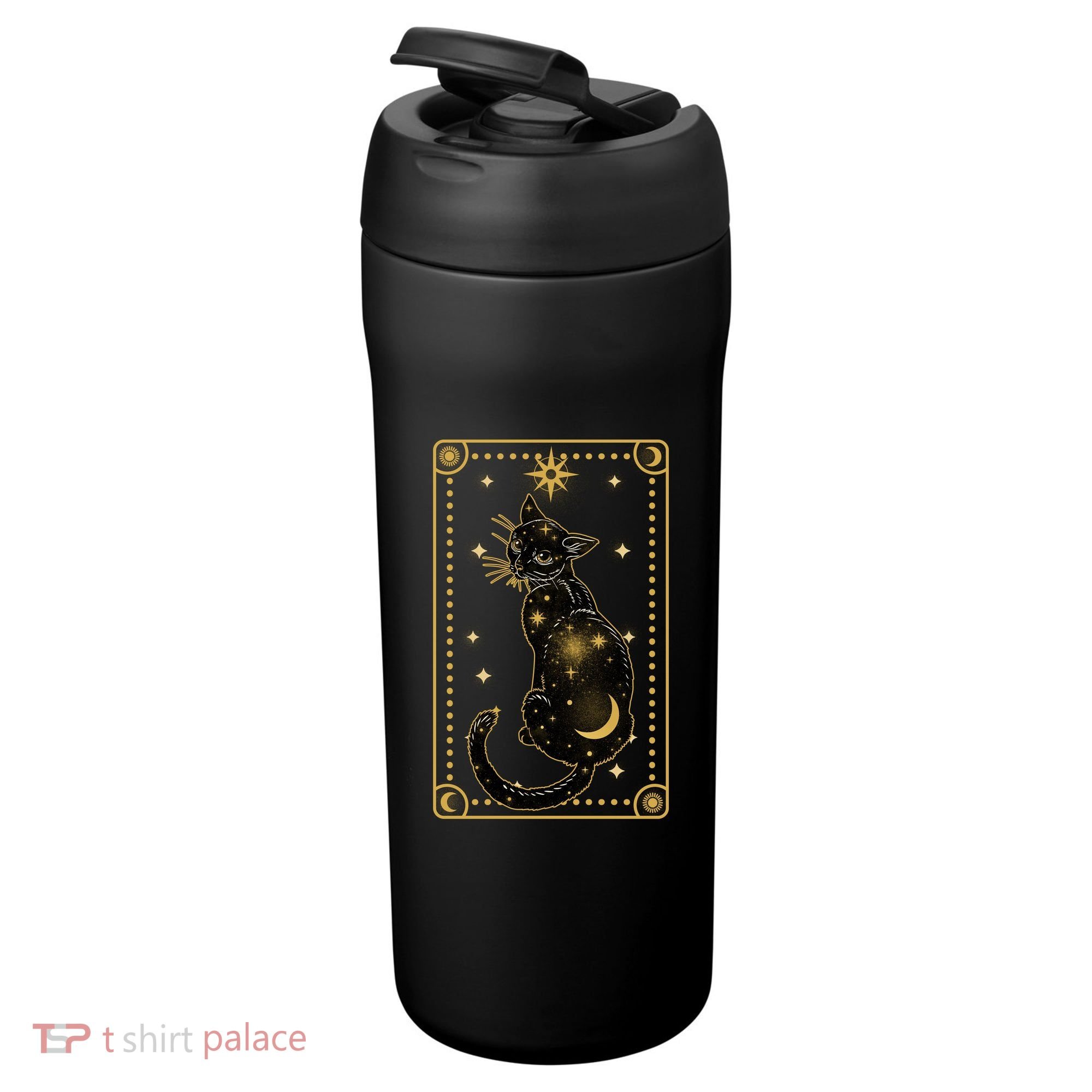 Elegant Galaxy Tarot Card Cat 24oz Duet Stainless Steel Tumbler