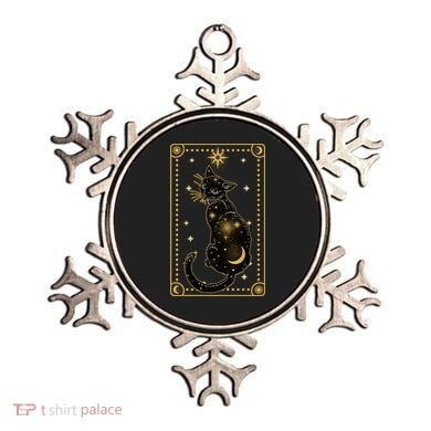 Elegant Galaxy Tarot Card Cat Ornament