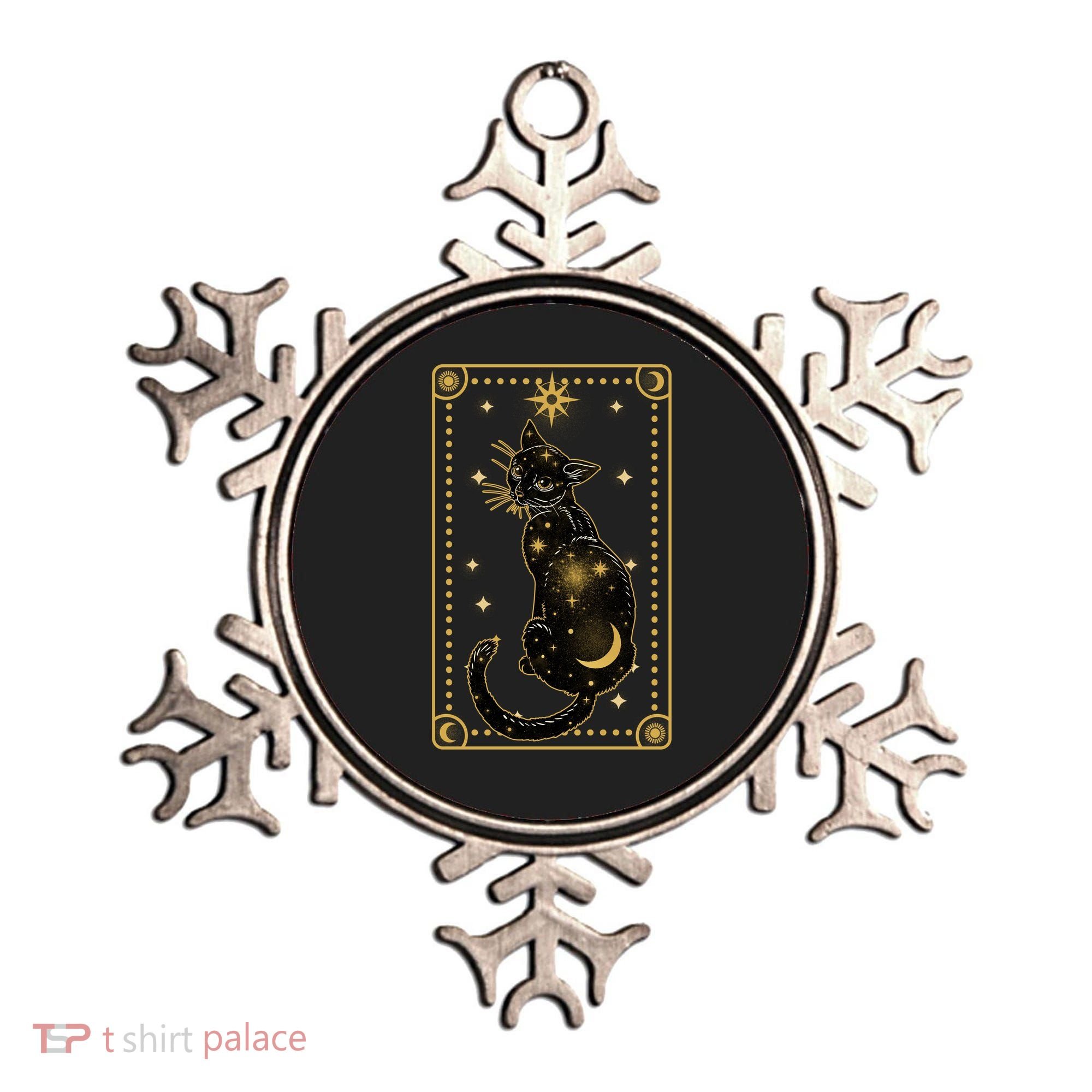 Elegant Galaxy Tarot Card Cat Ornament