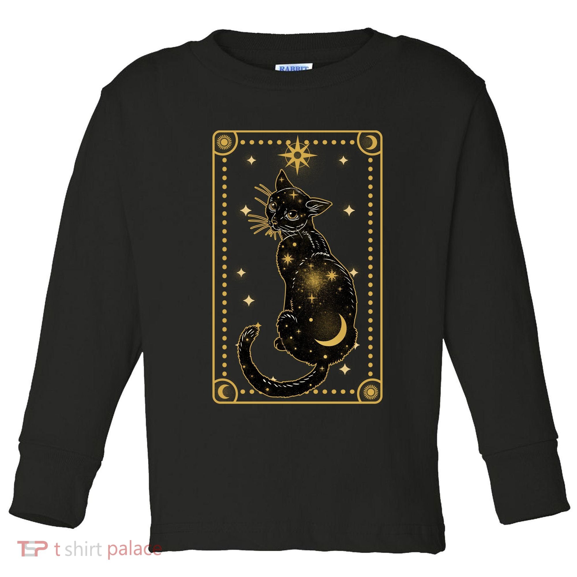 Elegant Galaxy Tarot Card Cat Toddler Long Sleeve Shirt