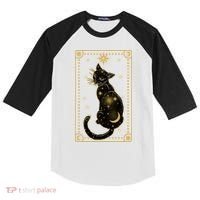 Elegant Galaxy Tarot Card Cat Kids Colorblock Raglan Jersey thumb 0