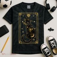 Elegant Galaxy Tarot Card Cat Kids Tie-Dye T-Shirt thumb 2