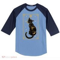 Elegant Galaxy Tarot Card Cat Raglan Baseball Sleeve Shirt thumb 0