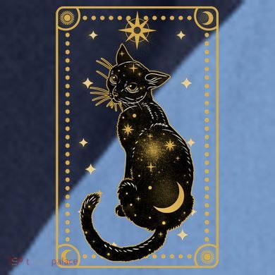 Elegant Galaxy Tarot Card Cat Raglan Baseball Sleeve Shirt
