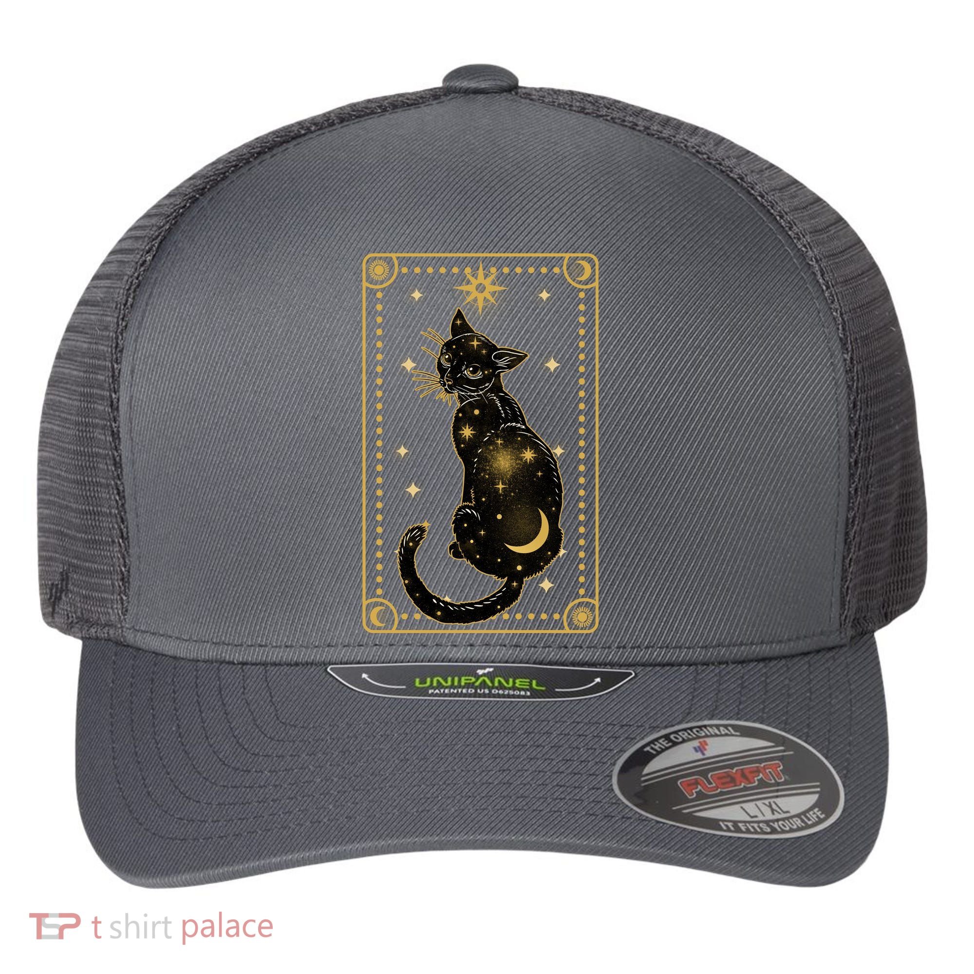 Elegant Galaxy Tarot Card Cat Flexfit Unipanel Trucker Cap