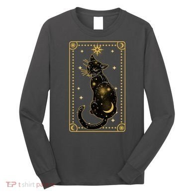 Elegant Galaxy Tarot Card Cat Long Sleeve Shirt