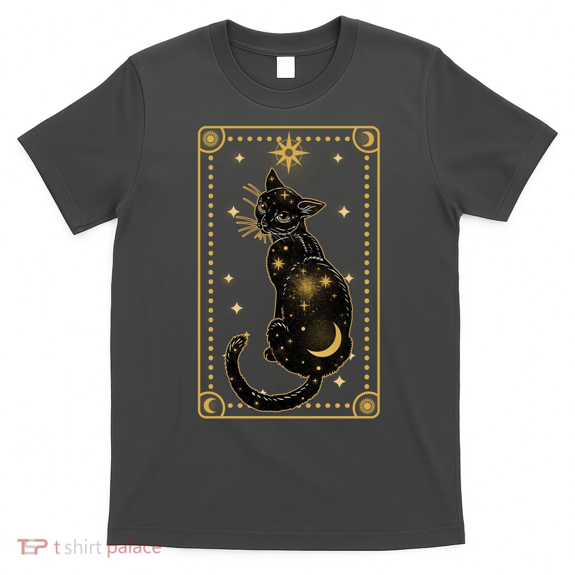 Elegant Galaxy Tarot Card Cat T-Shirt