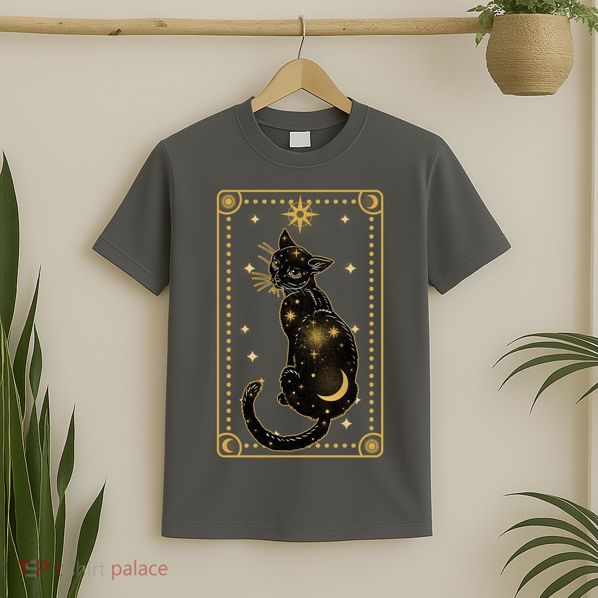 Elegant Galaxy Tarot Card Cat T-Shirt