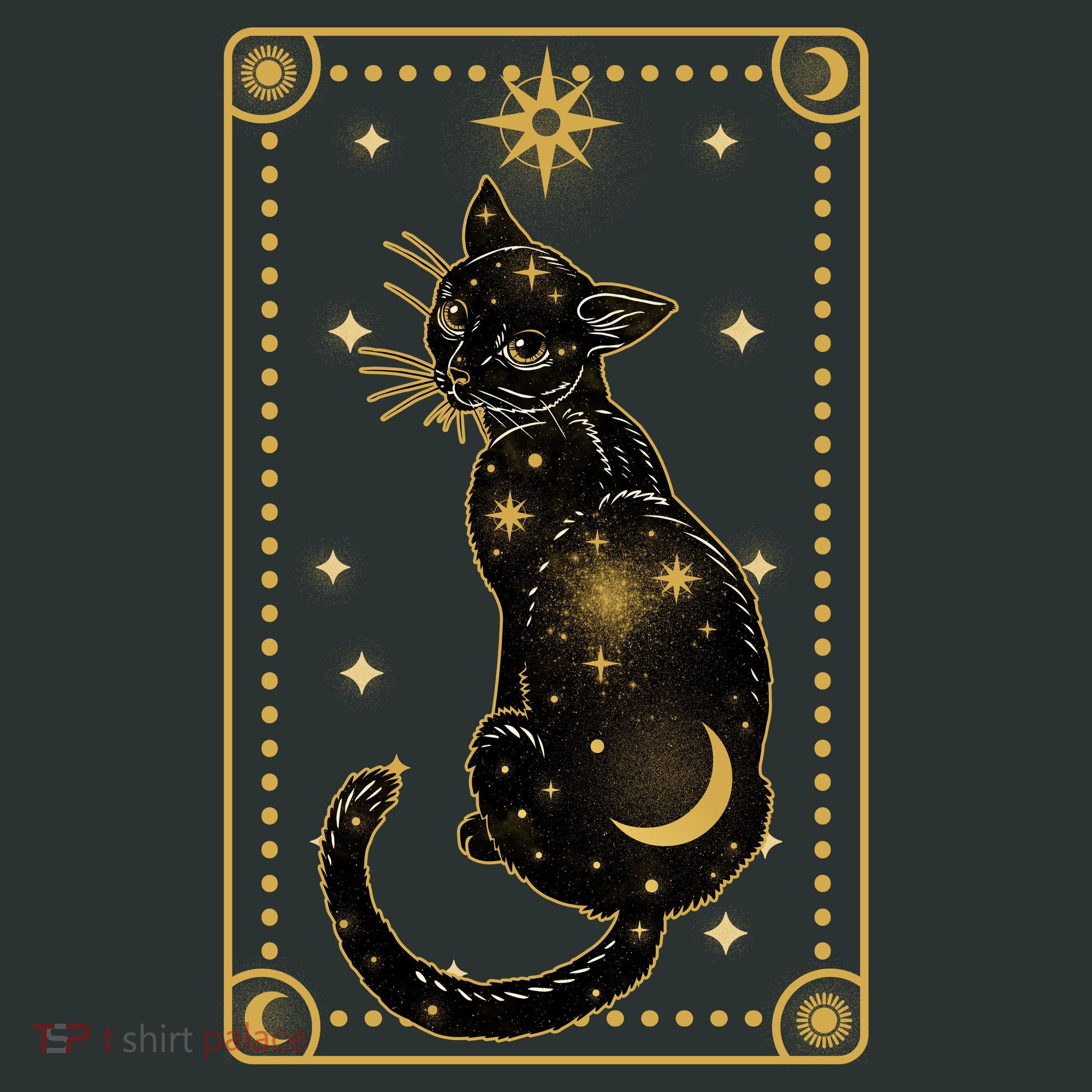 Elegant Galaxy Tarot Card Cat V-Neck T-Shirt