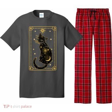 Elegant Galaxy Tarot Card Cat Pajama Set