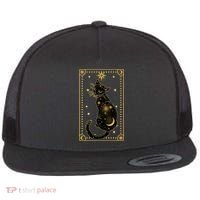 Elegant Galaxy Tarot Card Cat Flat Bill Trucker Hat thumb 0