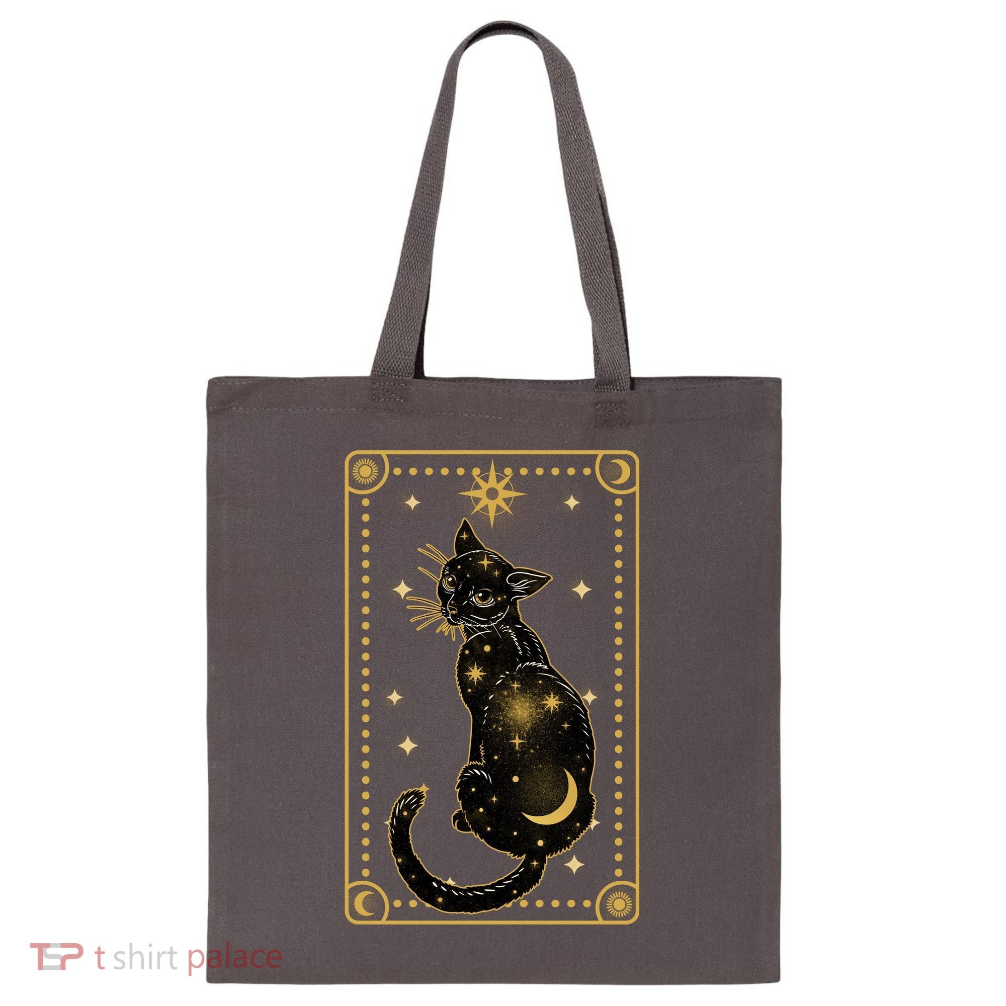 Elegant Galaxy Tarot Card Cat Tote Bag