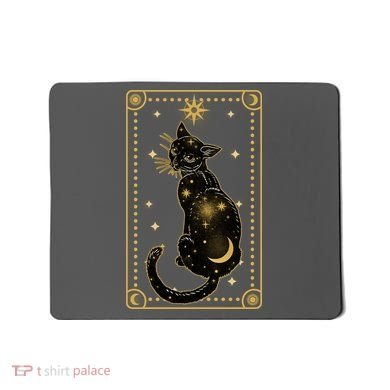 Elegant Galaxy Tarot Card Cat Mousepad