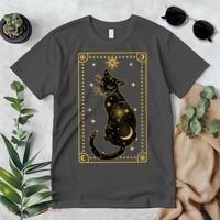 Elegant Galaxy Tarot Card Cat Premium T-Shirt thumb 2
