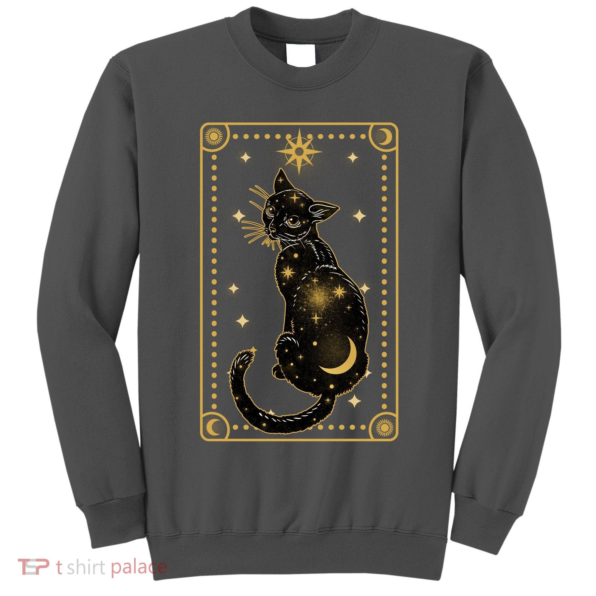Elegant Galaxy Tarot Card Cat Tall Sweatshirt