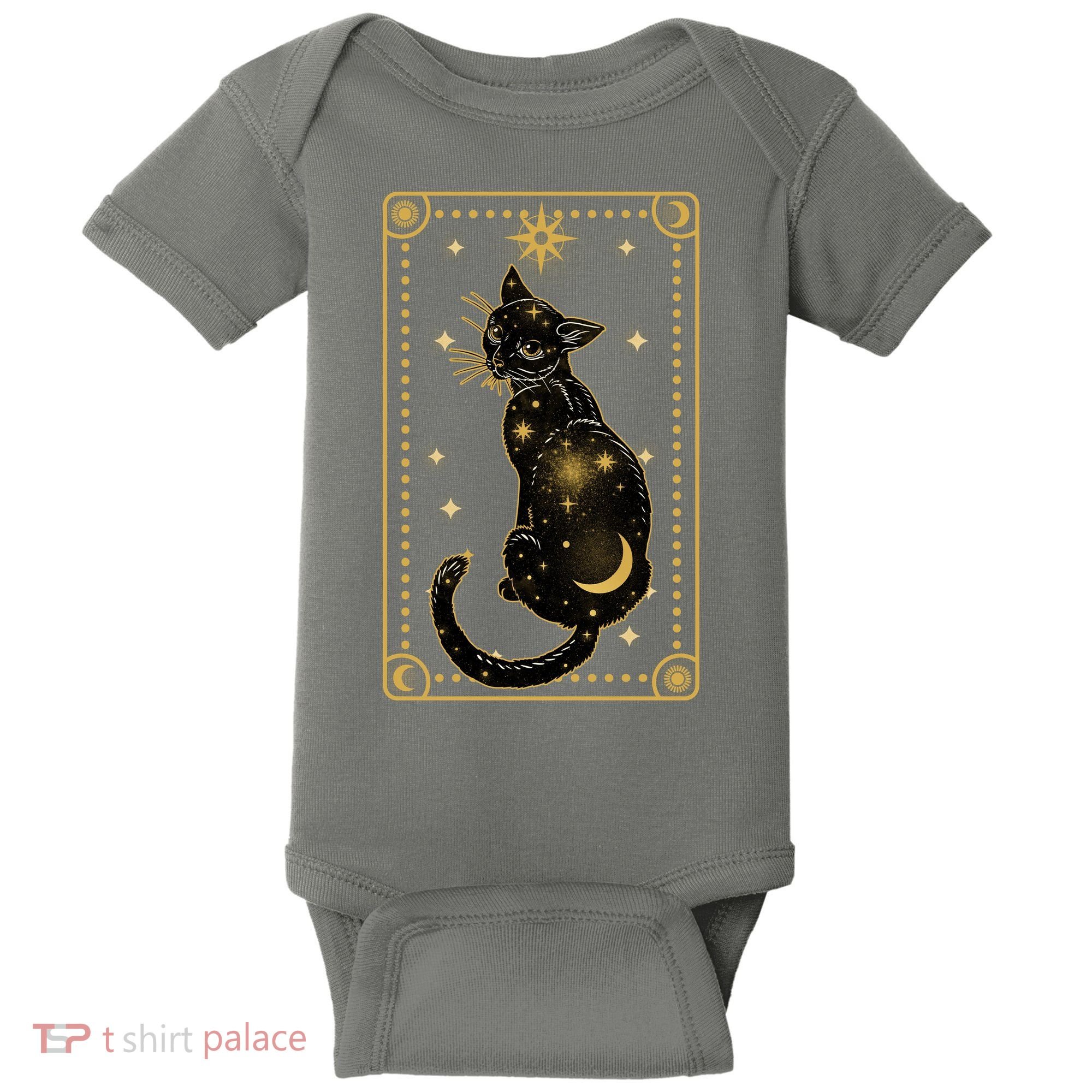 Elegant Galaxy Tarot Card Cat Baby Bodysuit