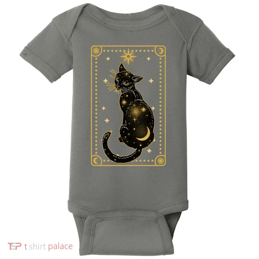 Elegant Galaxy Tarot Card Cat Baby Bodysuit