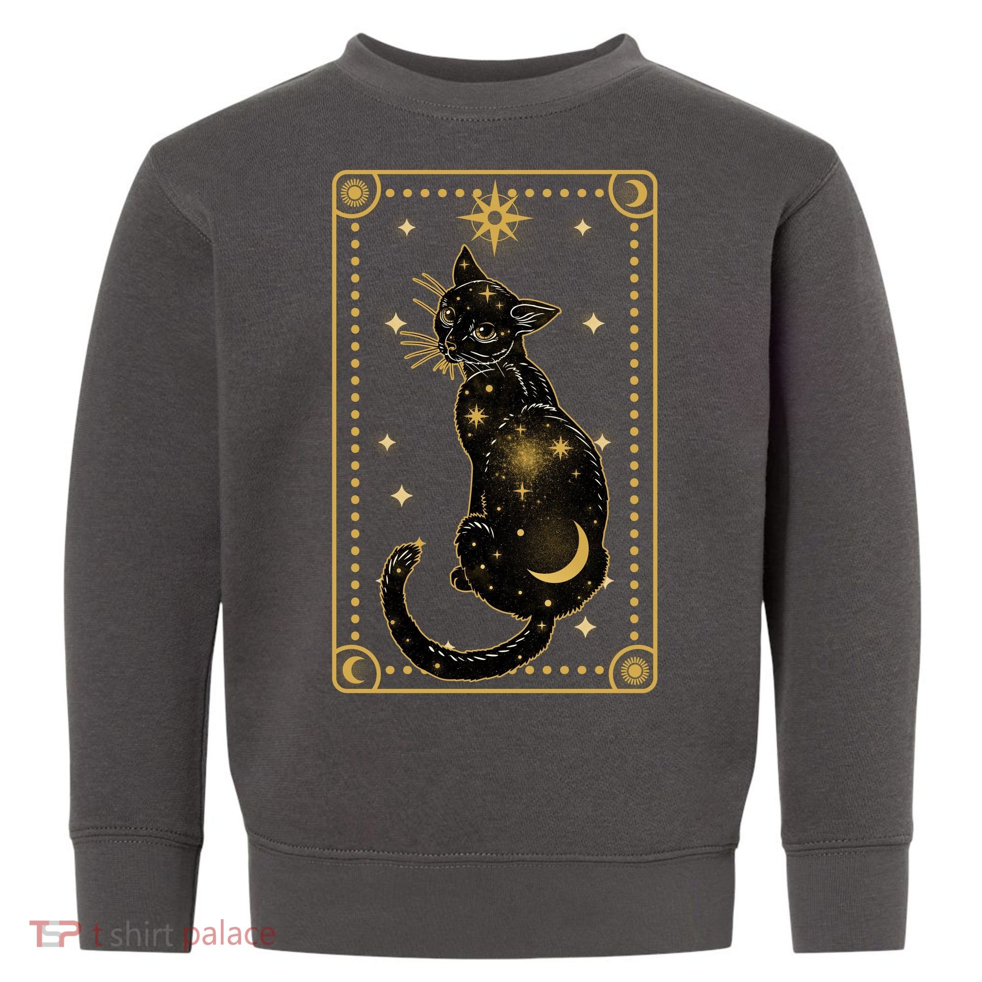 Elegant Galaxy Tarot Card Cat Toddler Sweatshirt