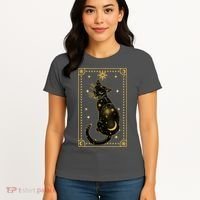 Elegant Galaxy Tarot Card Cat Women's T-Shirt thumb 4