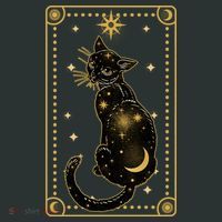 Elegant Galaxy Tarot Card Cat Women's V-Neck T-Shirt thumb 4