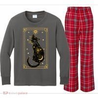 Elegant Galaxy Tarot Card Cat Kids Long Sleeve Plaid Pajama Set thumb 0