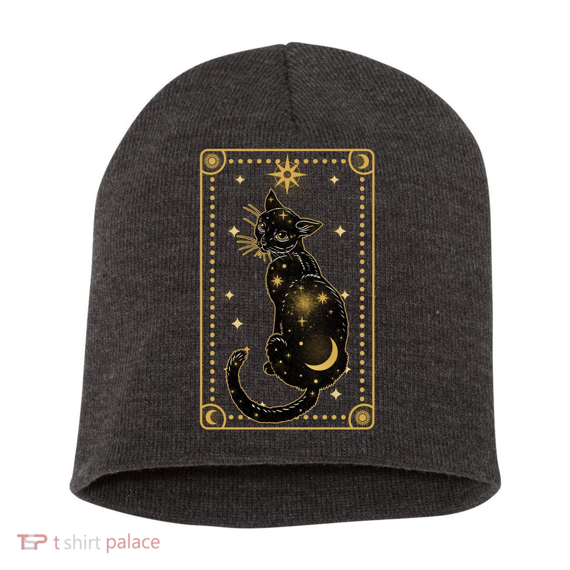 Elegant Galaxy Tarot Card Cat Short Acrylic Beanie