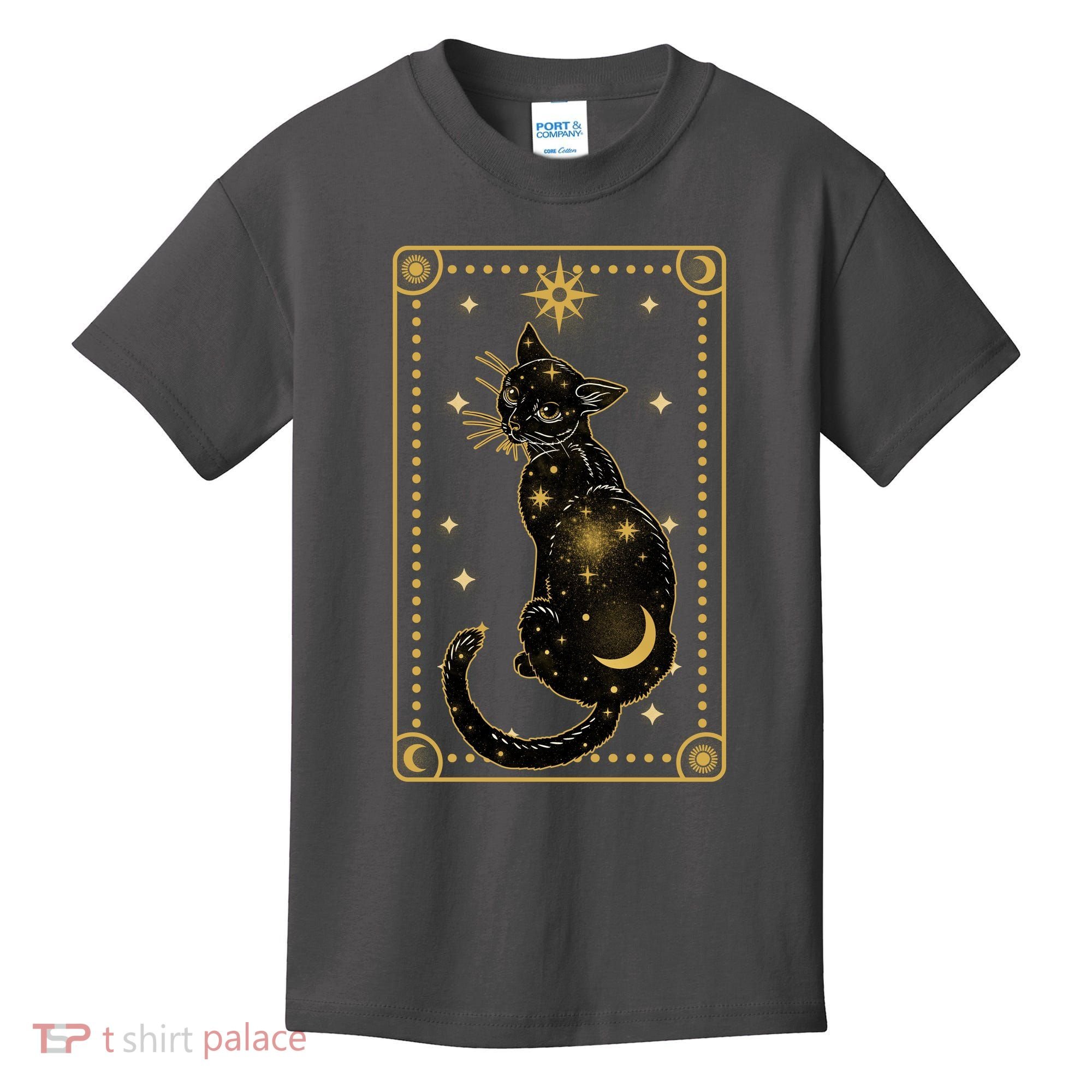 Elegant Galaxy Tarot Card Cat Kids T-Shirt