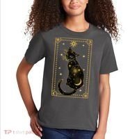 Elegant Galaxy Tarot Card Cat Kids T-Shirt thumb 2