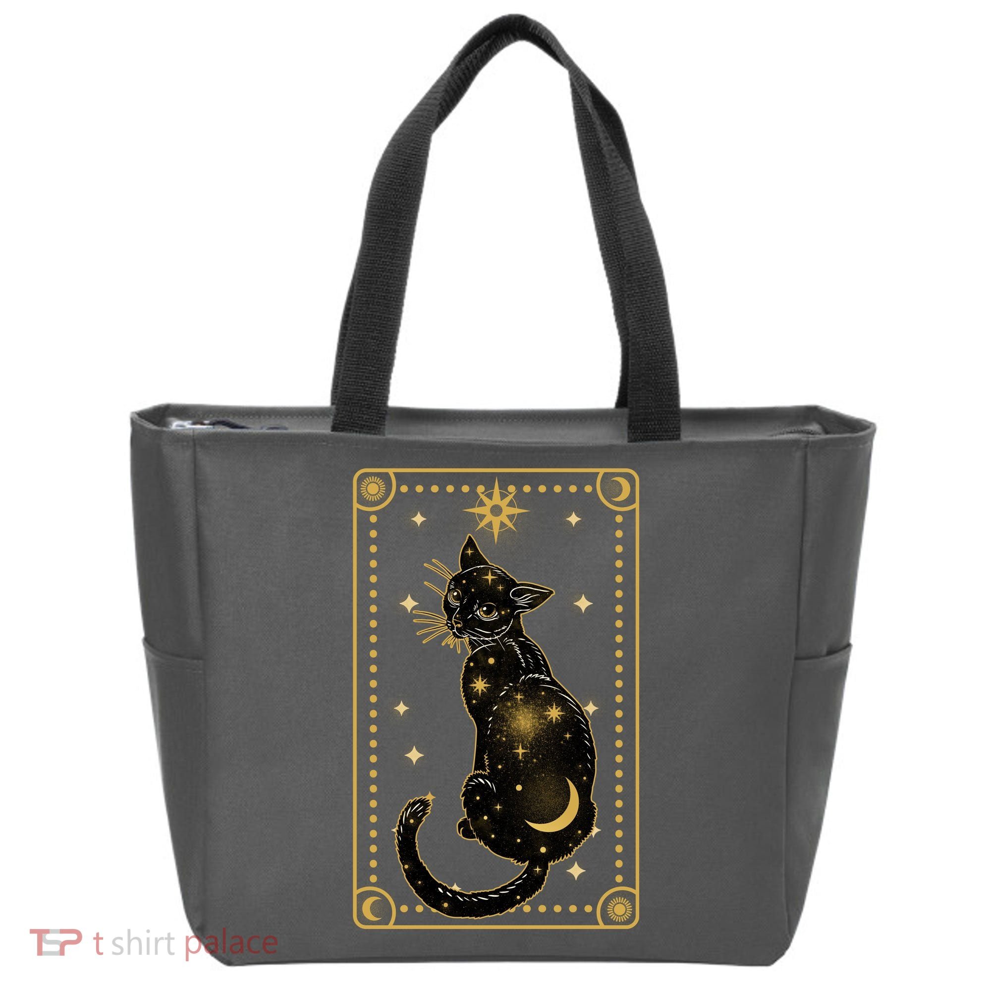 Elegant Galaxy Tarot Card Cat Tote Bag
