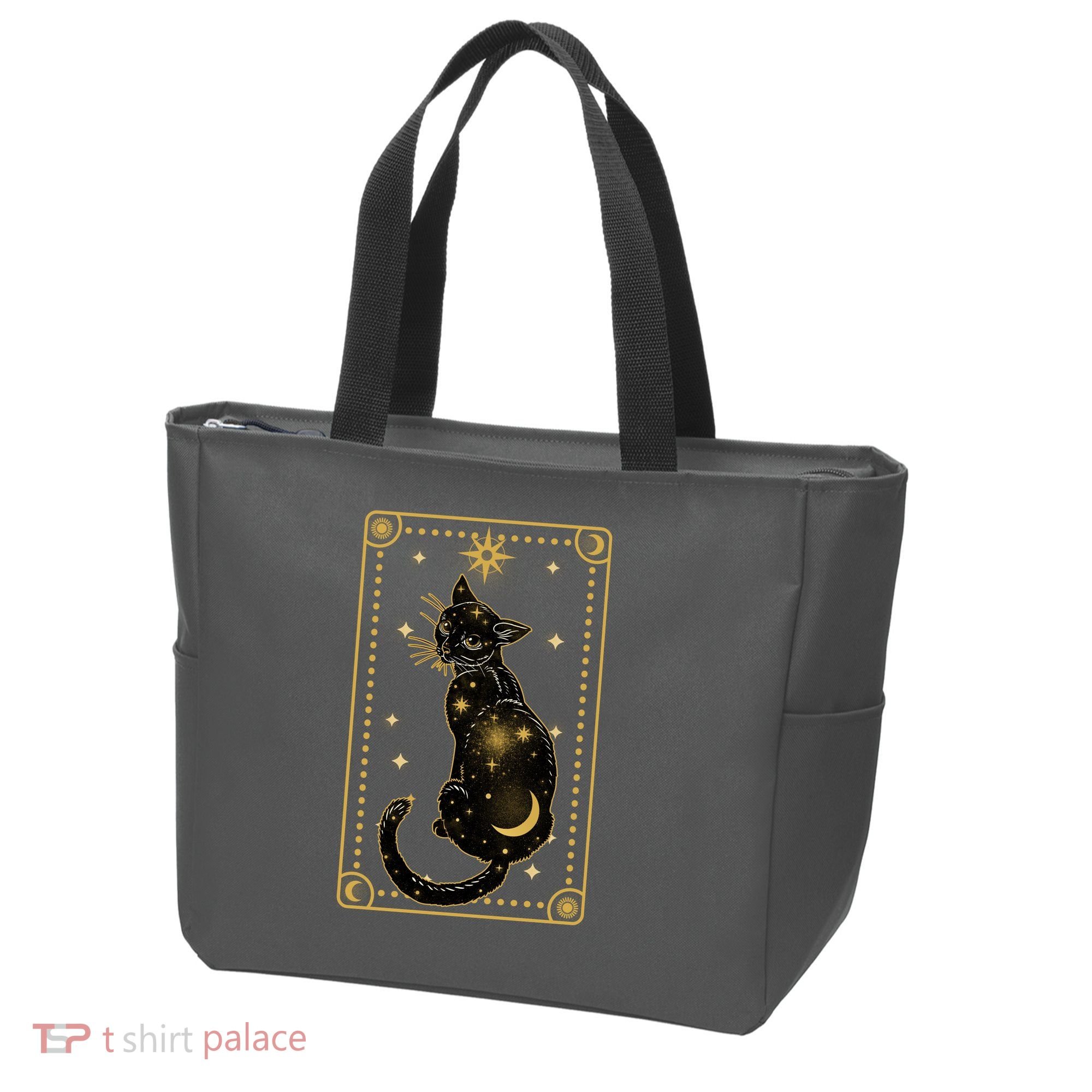 Elegant Galaxy Tarot Card Cat Tote Bag