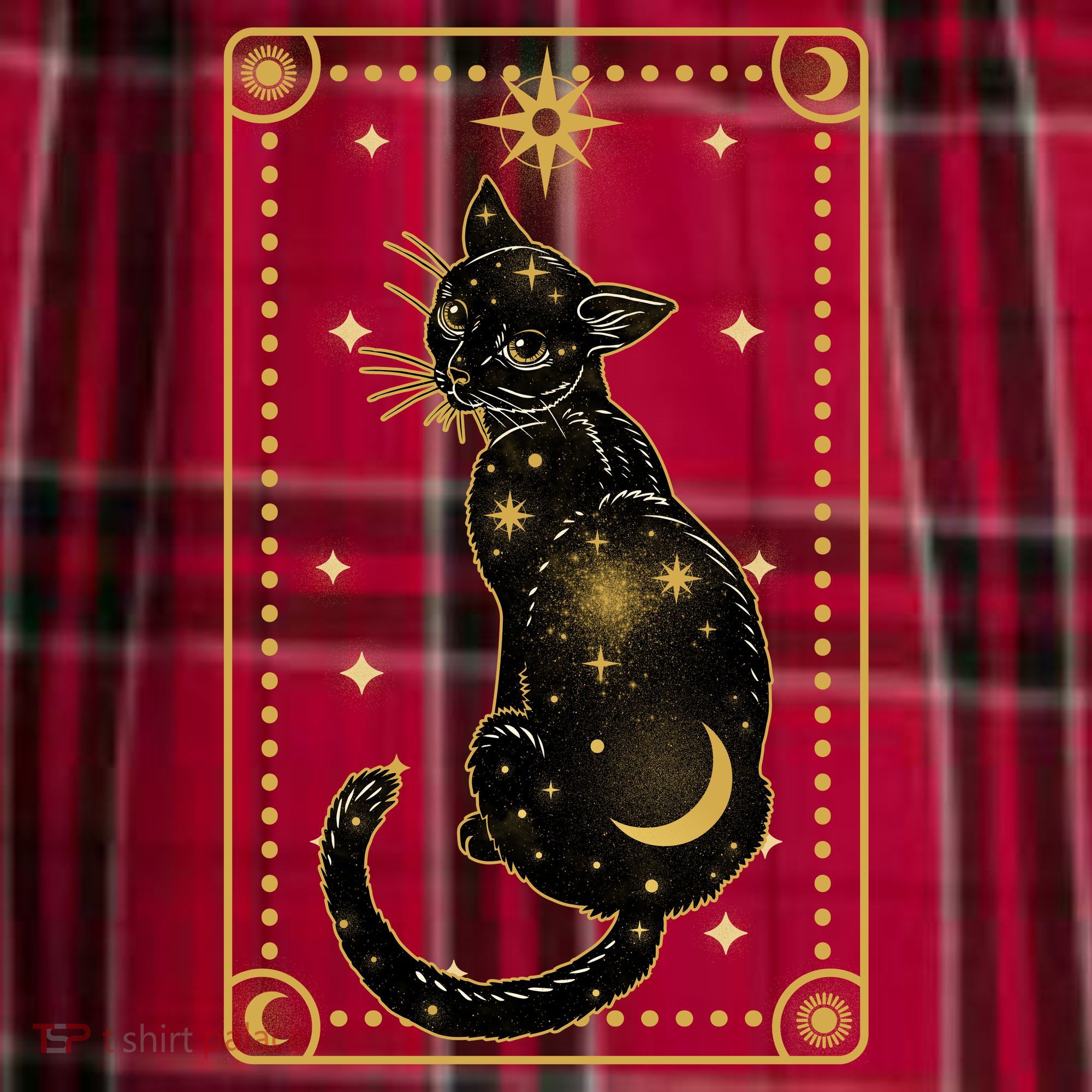 Elegant Galaxy Tarot Card Cat Men's Flannel Plaid Pajama Pants