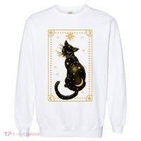 Elegant Galaxy Tarot Card Cat Garment-Dyed Sweatshirt thumb 0