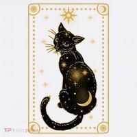 Elegant Galaxy Tarot Card Cat Garment-Dyed Sweatshirt thumb 2