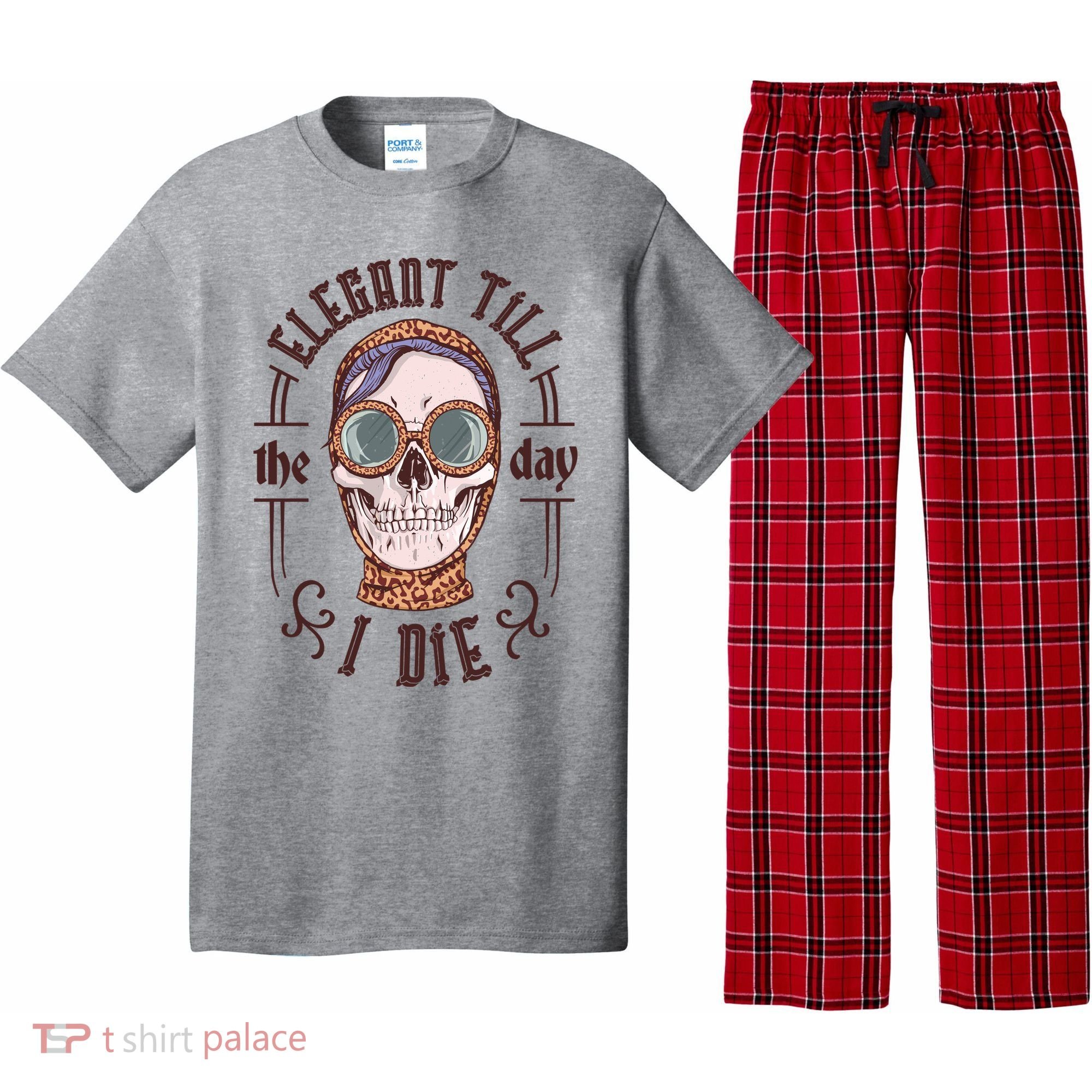 Elegant Till The Day I Die Skull Pajama Set