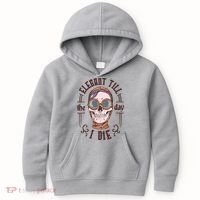 Elegant Till The Day I Die Skull Kids Hoodie thumb 0